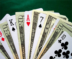 Casino Karten und Geldscheine